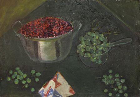Жанна Ковенчук. Натюрморт с клюквой. 1991.