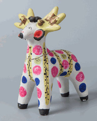 Дымковская (вятская) игрушка - "Олень". 1945-1948