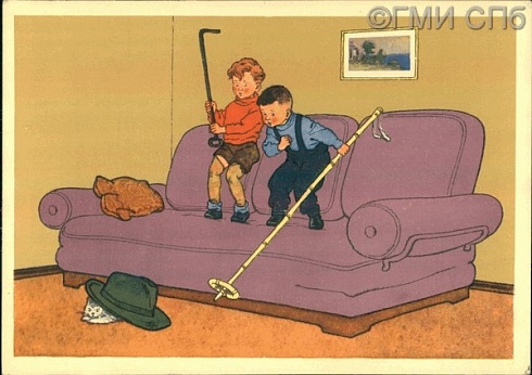 Иллюстрация к рассказу Н. Носова "Живая шляпа". 1956 