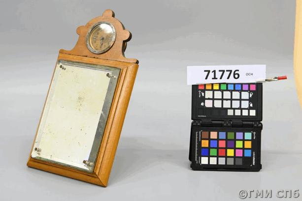 Table mirror with striking clock Late 19th – early 20th century (?)