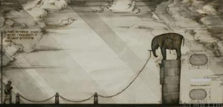 V.S.Vasilkovsky. Sketch design for a memorial sign on the corner of Suvorovsky and Nevsky Prospects. General view. 1998