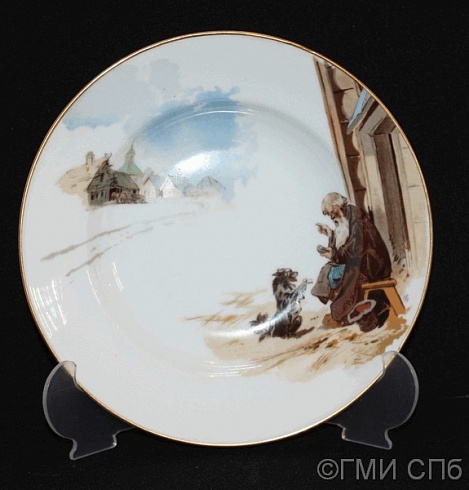 Тарелка декоративная (по рис. Н. Каразина).    1884-1917