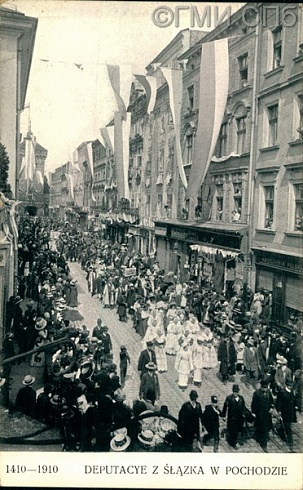 1410 - 1910. Deputacye z slazka w pochodzie. (Шествие делегации из Силезии). 1910-е