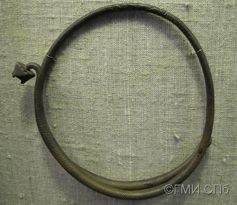 Сervical grivna of the Glasov's style with facetted head. X century