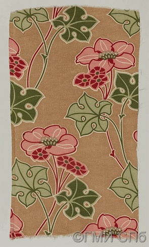 A sample of upholstery cotton fabric. The beginning of the XX century