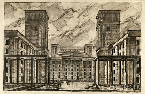 Левинсон Е. А.,     &nbsp; Фомин И.И.        Парадный двор Ленинградского Дома Советов. 1936
