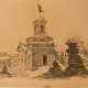 И.М. Семёнов. Орешек. Крепостная церковь. 1943. Бумага, карандаш. ГМИ СПб.